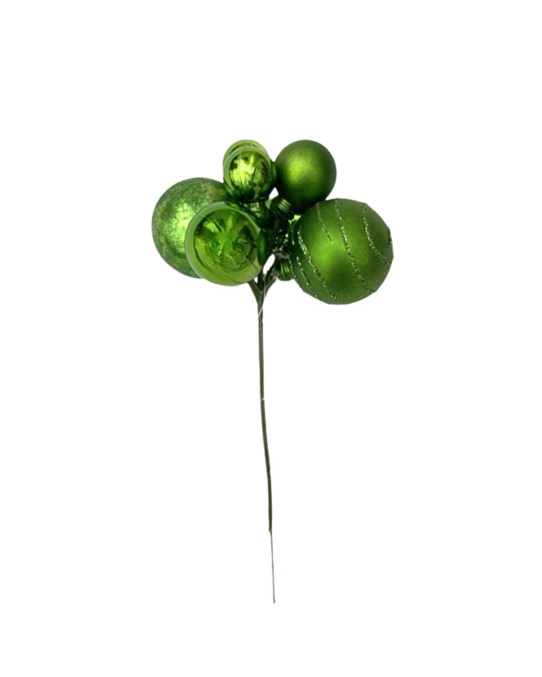 Ornament Ball Mini Mixed Ball Pick Green 7.5"