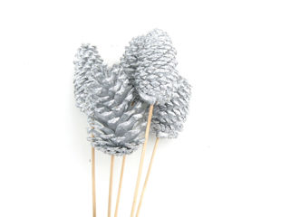Picture of Pine Cone Large Glittered Silver
