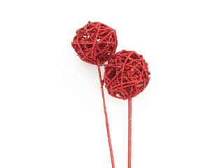 Picture of Vine Balls Glittered Red 3"