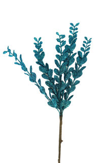 Picture of Boxwood Spray Blue Glitter 24"